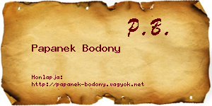 Papanek Bodony névjegykártya
